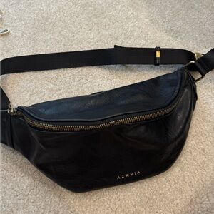 Azaria Black Leather Crossbody Bag